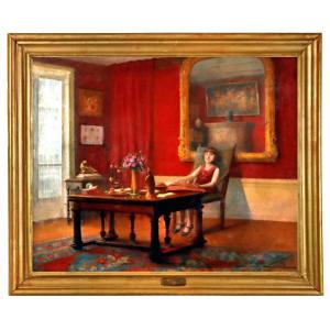 Guillaume Larrue (1851-1935) Interior Scene