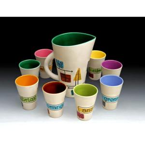 Fernand Elchinger (1911-1975) Ceramic Orangeade Set From The 60s