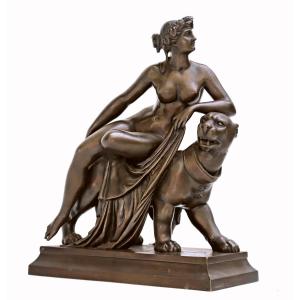 Louis Kley (1833 - 1911) Bronze "ariadne On The Panther"