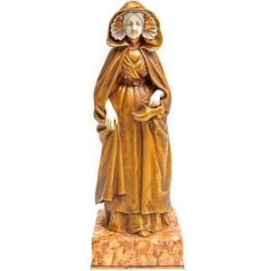 Eugène Bernoud (19th-20th Century) Chryselephantine Bronze Sculpture