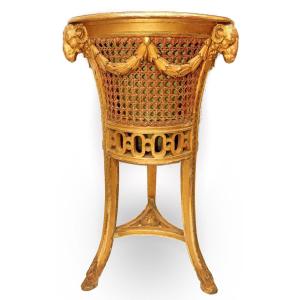 19th Century Athenian Table Forming A Jardinière In Gilded Wood