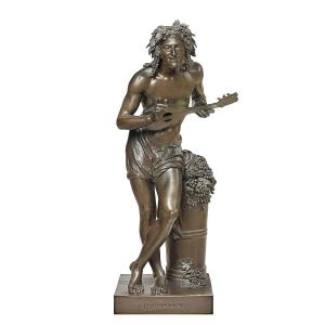 Francisque Duret (1804-1865) Large Bronze Musician 55 Cm