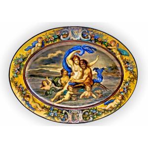 Large Urbino Majolica Dish Atelier Castelli