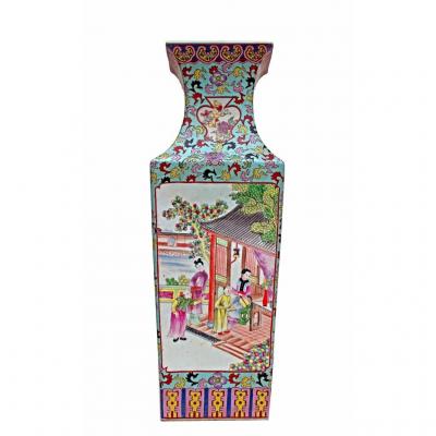 China Large Vase Celadon Porcelain Canton Nineteenth (h: 68 Cm)