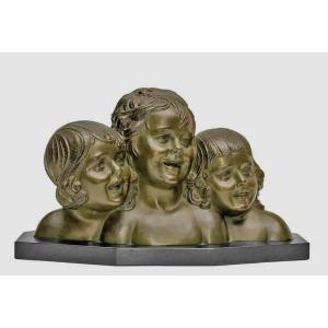 Dh Chiparus (1886-1947) Art Deco Bronze Group