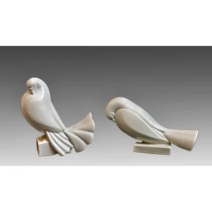 Jacques Adnet (1900-1984) Pair Of Art Deco Sculptures 1925