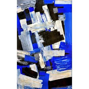 Jean Signovert (1919-1981) Blue Abstraction Dated 1959