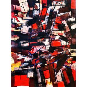 Jean Signovert (1919-1981) Cubist Abtraction Dated 1959