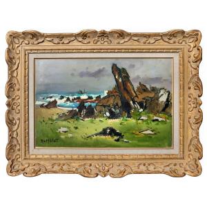 Robert Humblot (1907-1962) Côte Bretonne Oil On Canvas