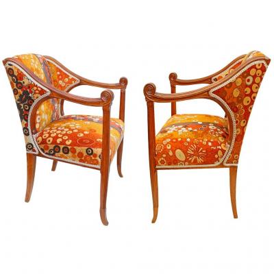 Rapin (1873-1939) Set Of Art Nouveau Chairs