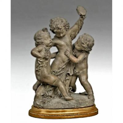 Fernand Cian Sculpture XIXe Angelots Musicians