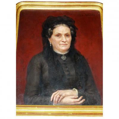Joseph-noel Sylvestre XIXth Portrait Of Mme A ...