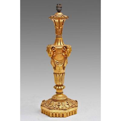 Large Lamp Golden Wood Nineteenth