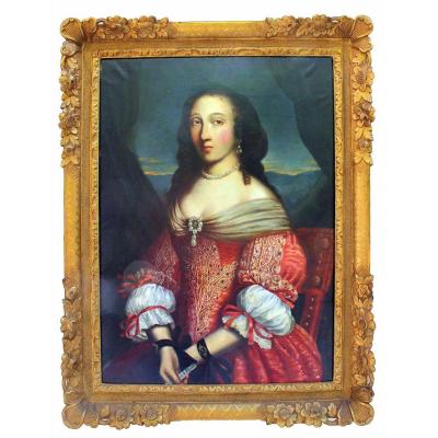 Large Portrait Of An Elegant Napoleon III Period