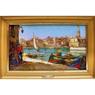 Maurice Barle (1903-1961) Port Animé In Martigues