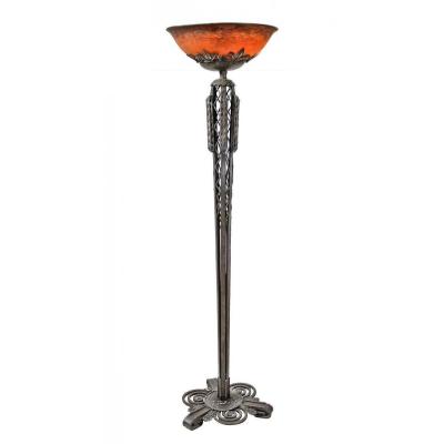 Edgar Brandt & Louis Katoma Art Deco Floor Lamp 1925