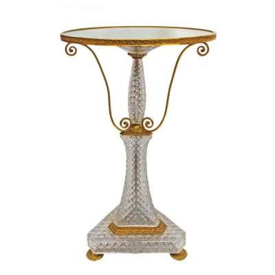 Baccarat Crystal And Gilt Bronze Pedestal Table