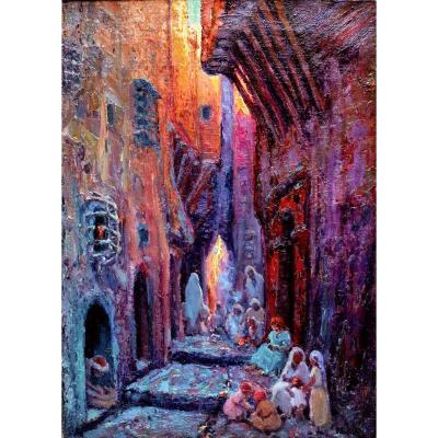 Primitive Bono (1880-1955) Algiers Casbah Rue Du Lion