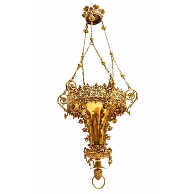 Large Chandelier - Nineteenth Sanctuary Lamp (h: 1 M 40)