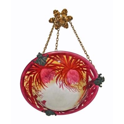 Emile Gallé (1846-1904) Chandelier Cactus Flowers