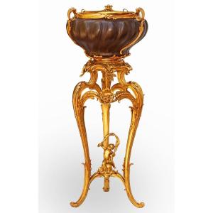 Henry Dasson (1825-1896) Bronze Planter Stand