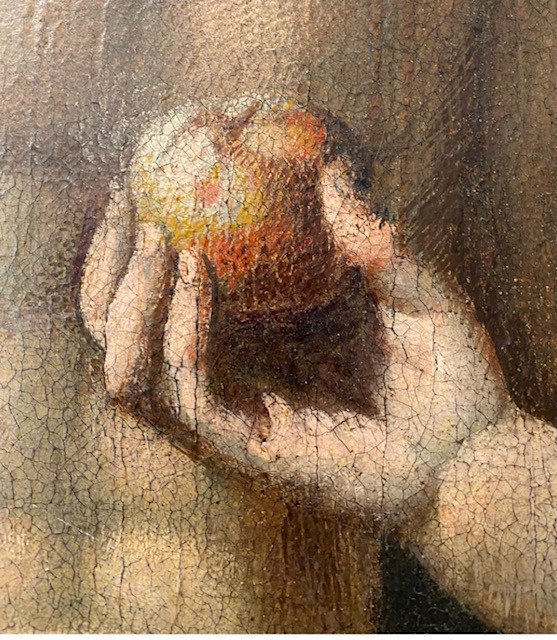 Peinture à l'Huile Sur Toile Représentant Adam Et Eve-photo-2
