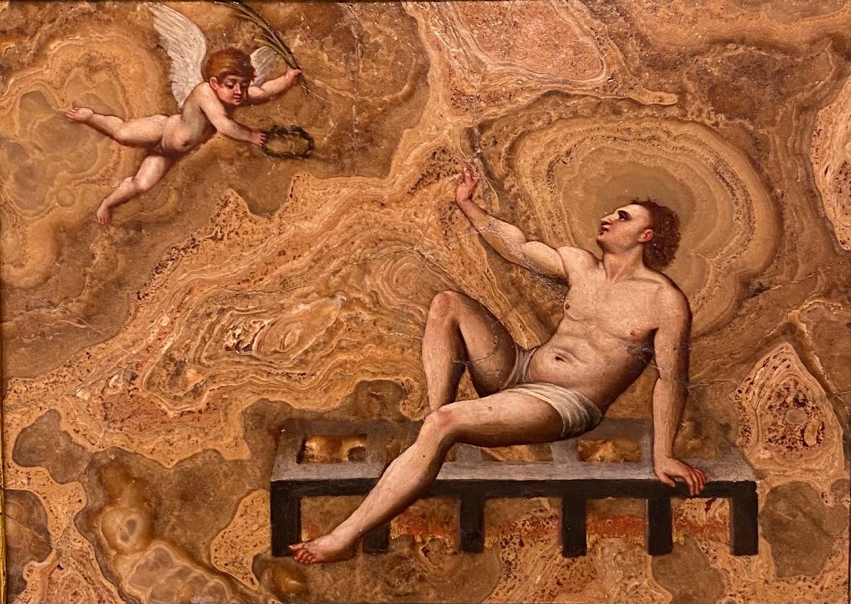 Peinture à l'Huile Sur Albâtre Oriental-photo-2