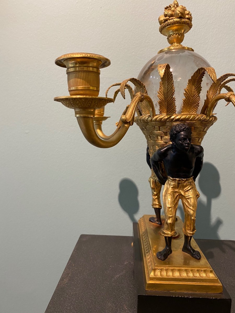 Candelabre En Bronze Dore' Et Bruni-photo-3