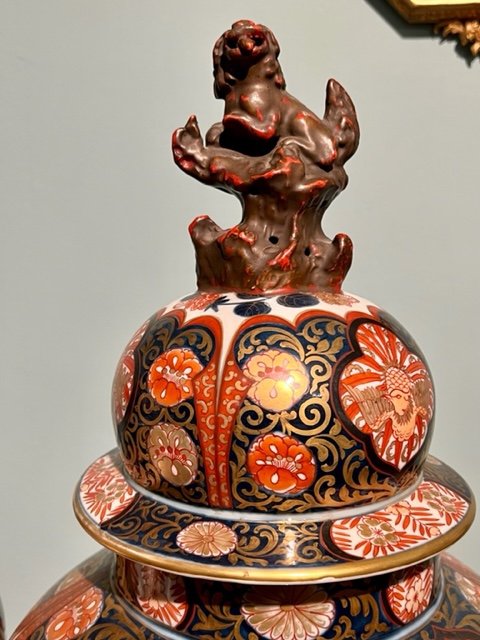 Paire De Potiche En Porcelaine Imari-photo-2