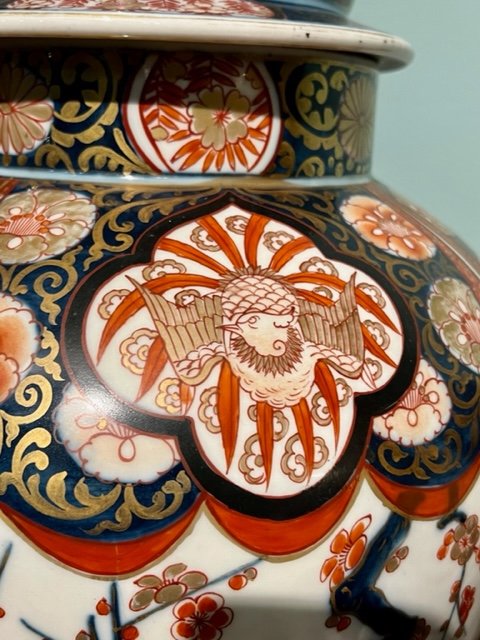 Paire De Potiche En Porcelaine Imari-photo-3