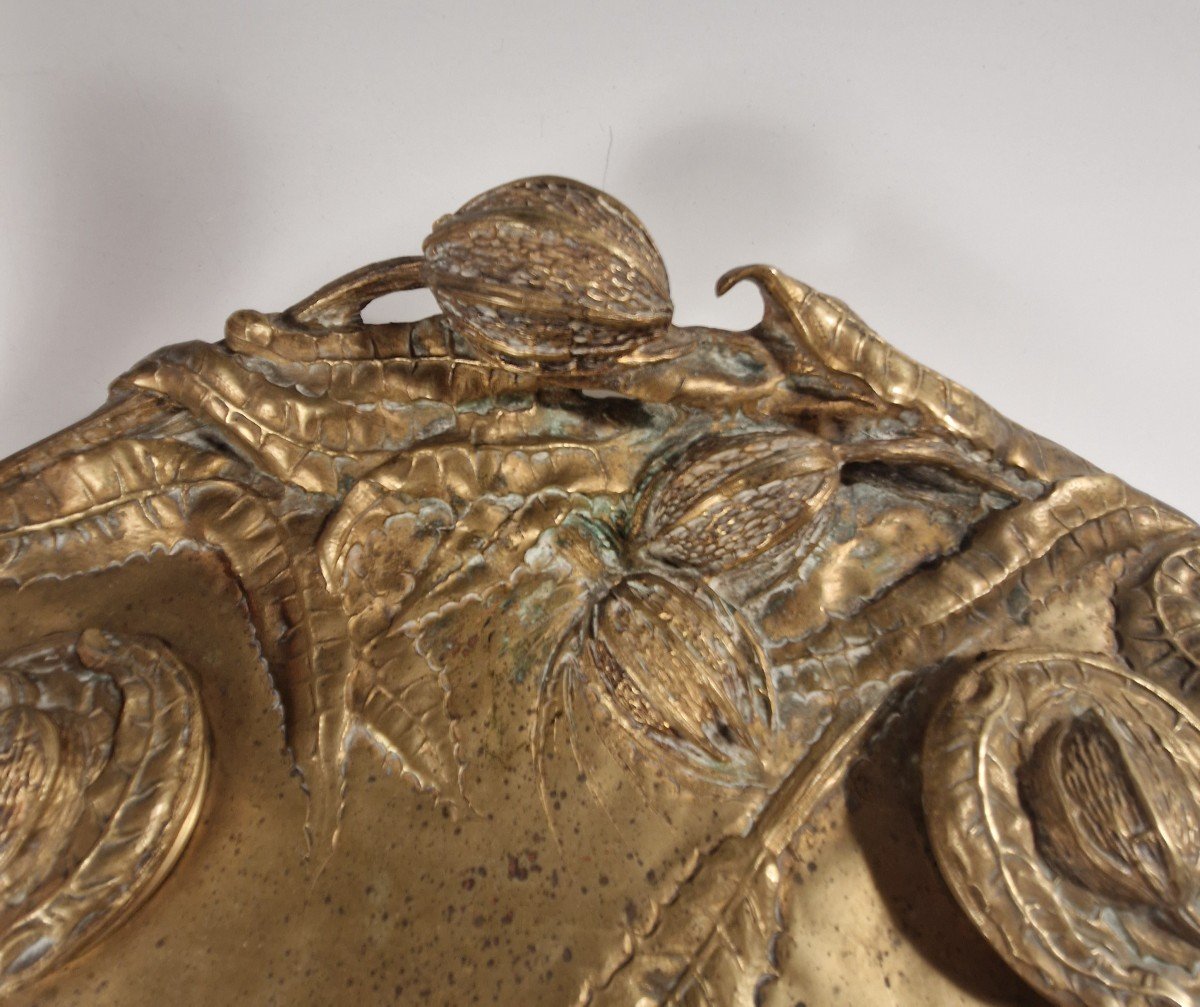 Bronze Inkwell With Pennacchio Holder. -photo-1