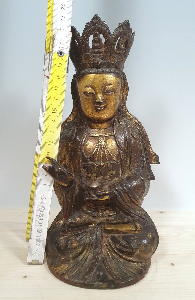 Bodhisattva Guanyn - Bronzo - Cina - Dinastia Ming (1368-1644)-photo-1