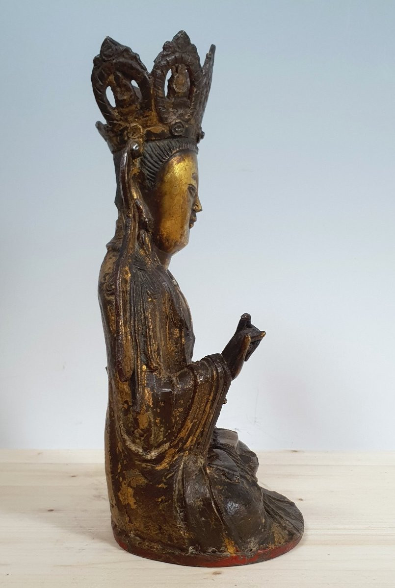 Bodhisattva Guanyn - Bronzo - Cina - Dinastia Ming (1368-1644)-photo-2