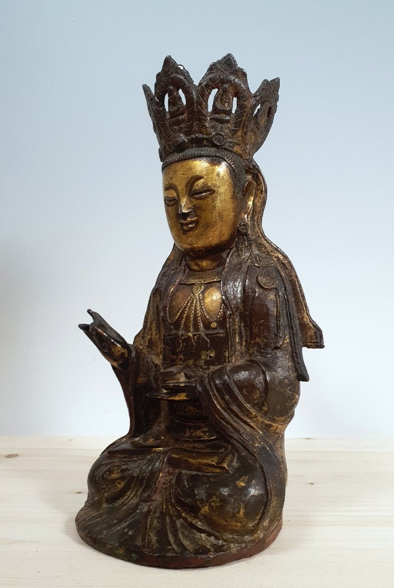 Bodhisattva Guanyn - Bronzo - Cina - Dinastia Ming (1368-1644)-photo-4