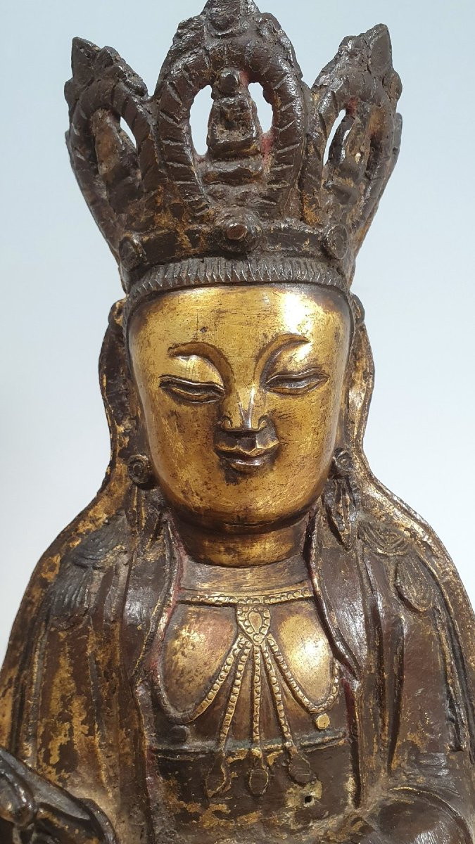 Bodhisattva Guanyn - Bronzo - Cina - Dinastia Ming (1368-1644)-photo-5