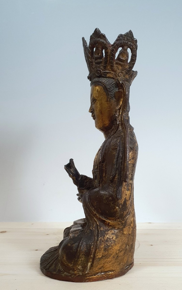 Bodhisattva Guanyn - Bronzo - Cina - Dinastia Ming (1368-1644)-photo-7