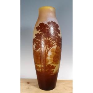 Monumentale Gallè vaso paesaggio 