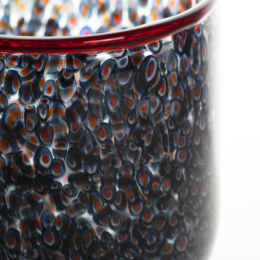 Vaso in vetro di Murano a Murrine, mod. Neverrino, Gae Aulenti, Vistosi, 1970 ca-photo-2