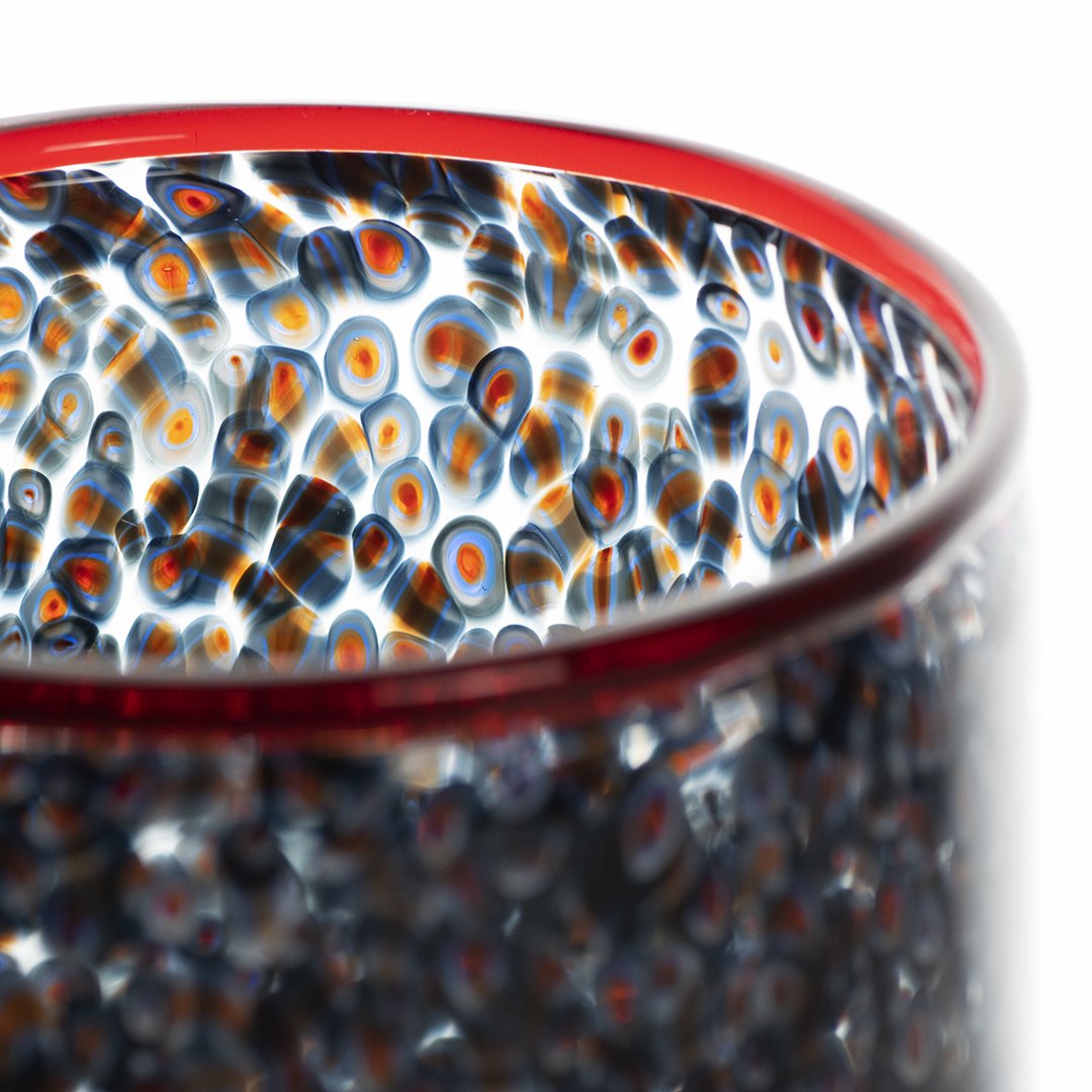 Vaso in vetro di Murano a Murrine, mod. Neverrino, Gae Aulenti, Vistosi, 1970 ca-photo-3