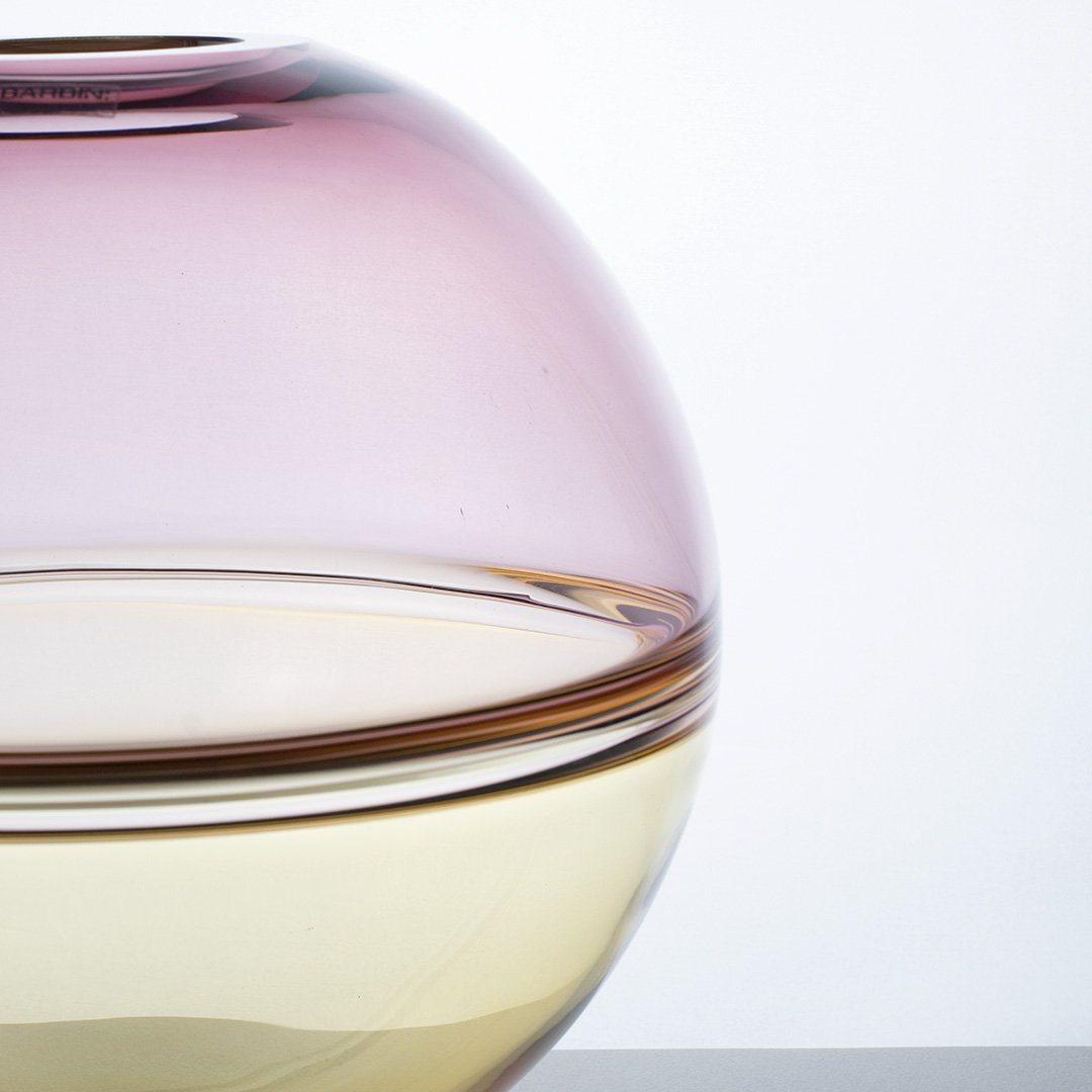 Vaso sferico a "incalmo" in vetro di Murano, Alfredo Barbini, 1970 ca.-photo-2