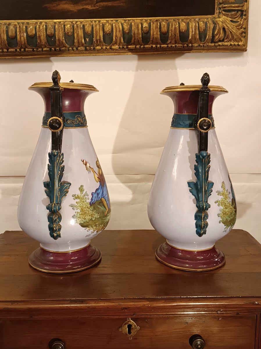 VASI IN PORCELLANA BIEDERMEIER META' XIX SECOLO -photo-2