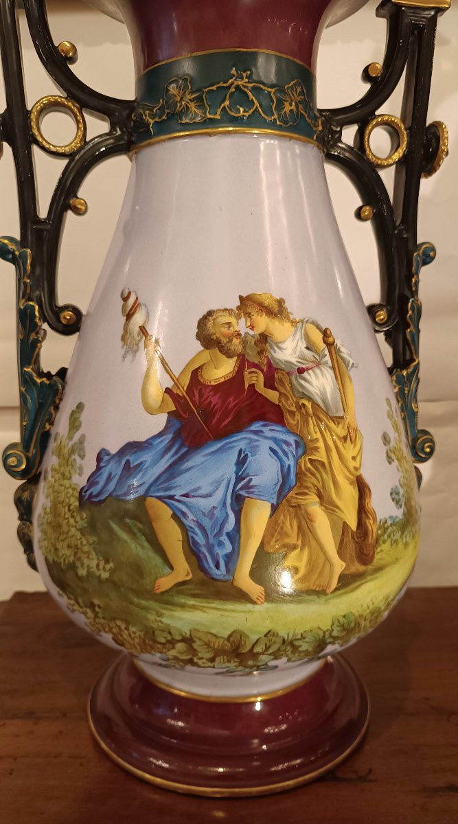 VASI IN PORCELLANA BIEDERMEIER META' XIX SECOLO -photo-3