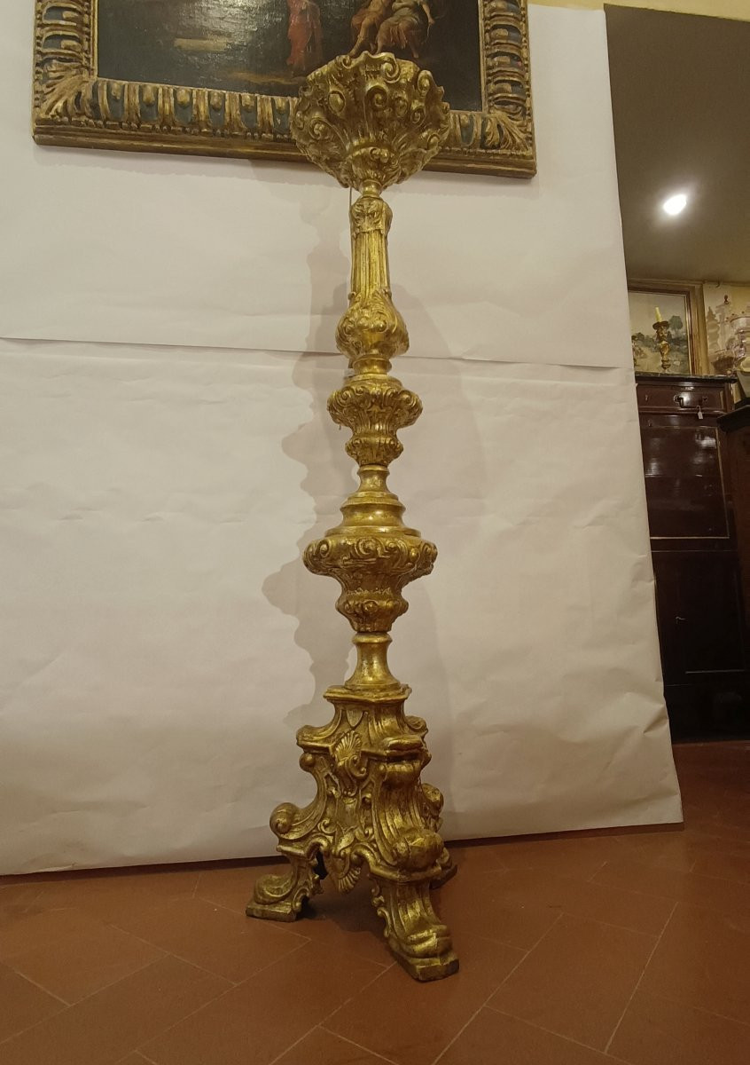 TORCIERA IN LAMIERA DORATA FINE XVIII SECOLO-photo-7