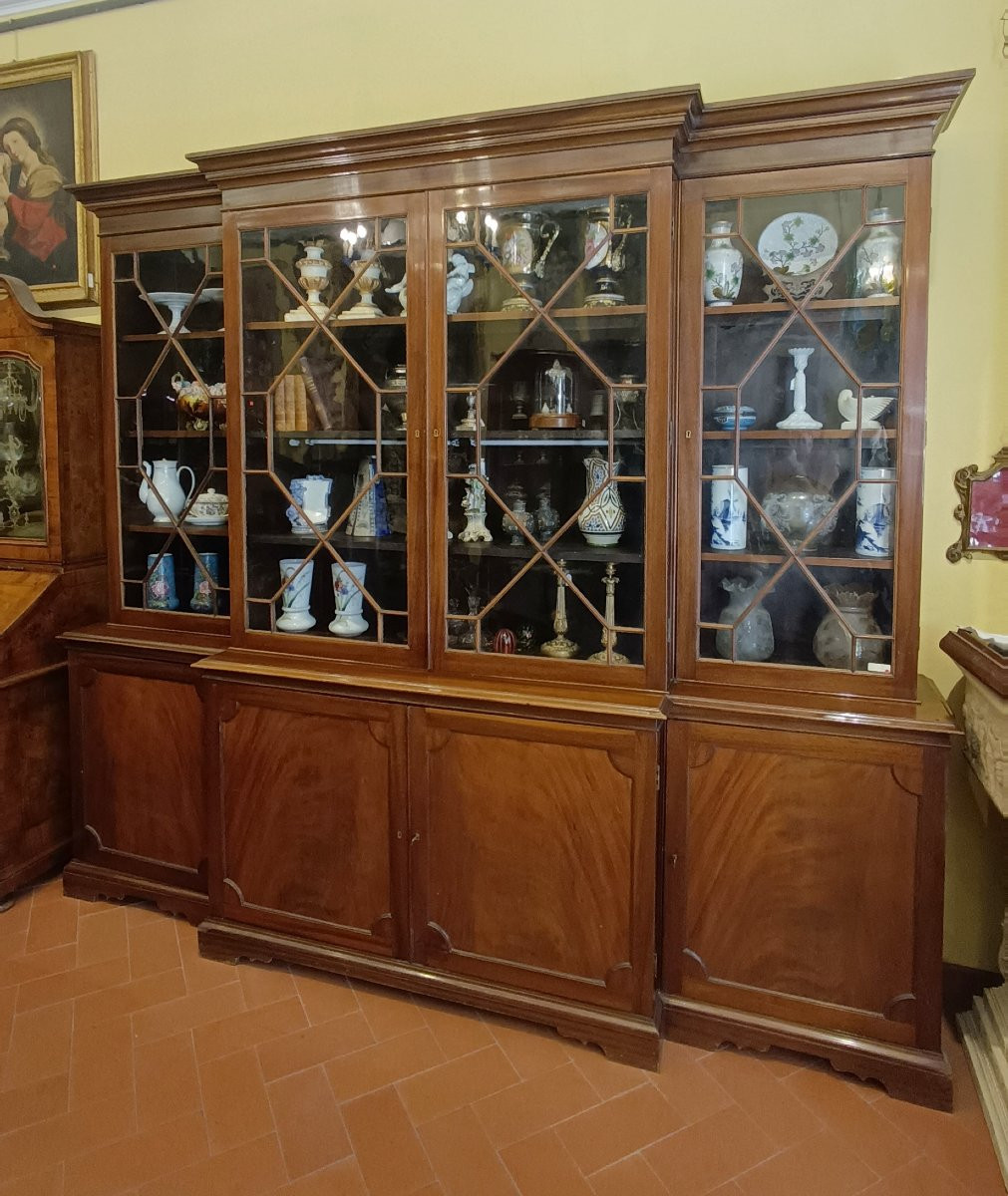 GRANDE LIBRERIA IN MOGANO FINE XIX SECOLO-photo-3