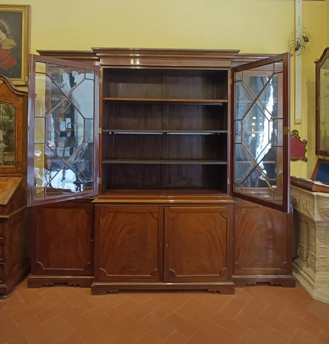 GRANDE LIBRERIA IN MOGANO FINE XIX SECOLO-photo-8