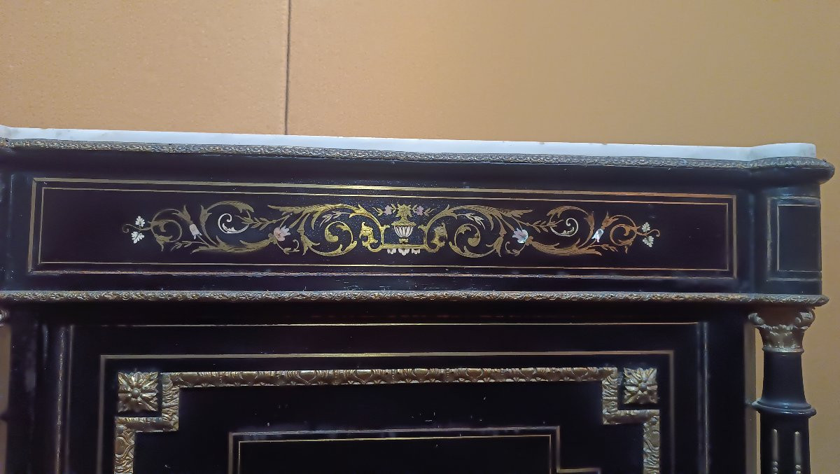 CREDENZINO BOULLE NAPOLEONE III META' XIX SECOLO-photo-4