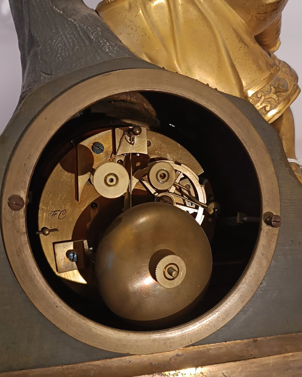 OROLOGIO NEOCLASSICO CON POETA FINE XVIII SECOLO-photo-1