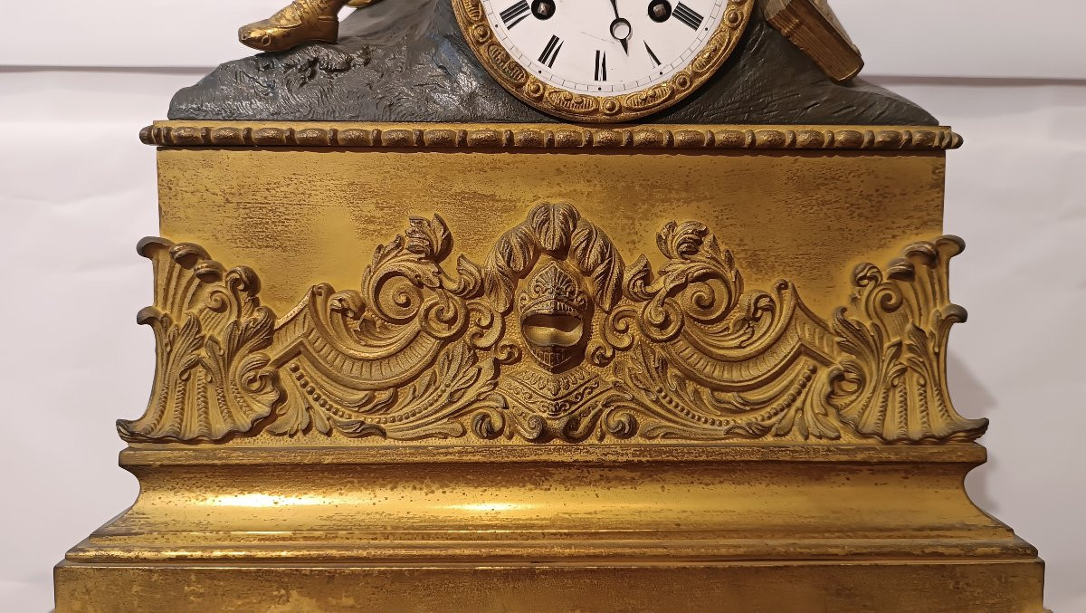 OROLOGIO NEOCLASSICO CON POETA FINE XVIII SECOLO-photo-4