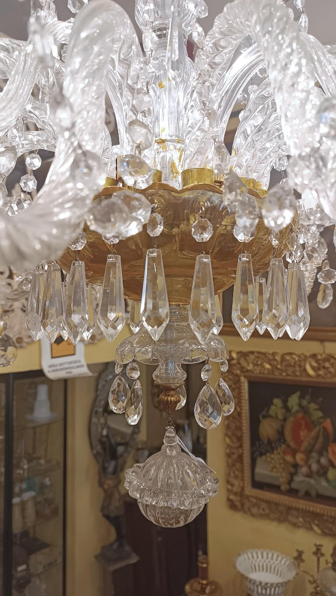 LAMPADARIO IN CRISTALLO FINE XIX SECOLO -photo-3