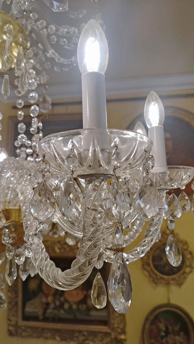 LAMPADARIO IN CRISTALLO FINE XIX SECOLO -photo-4